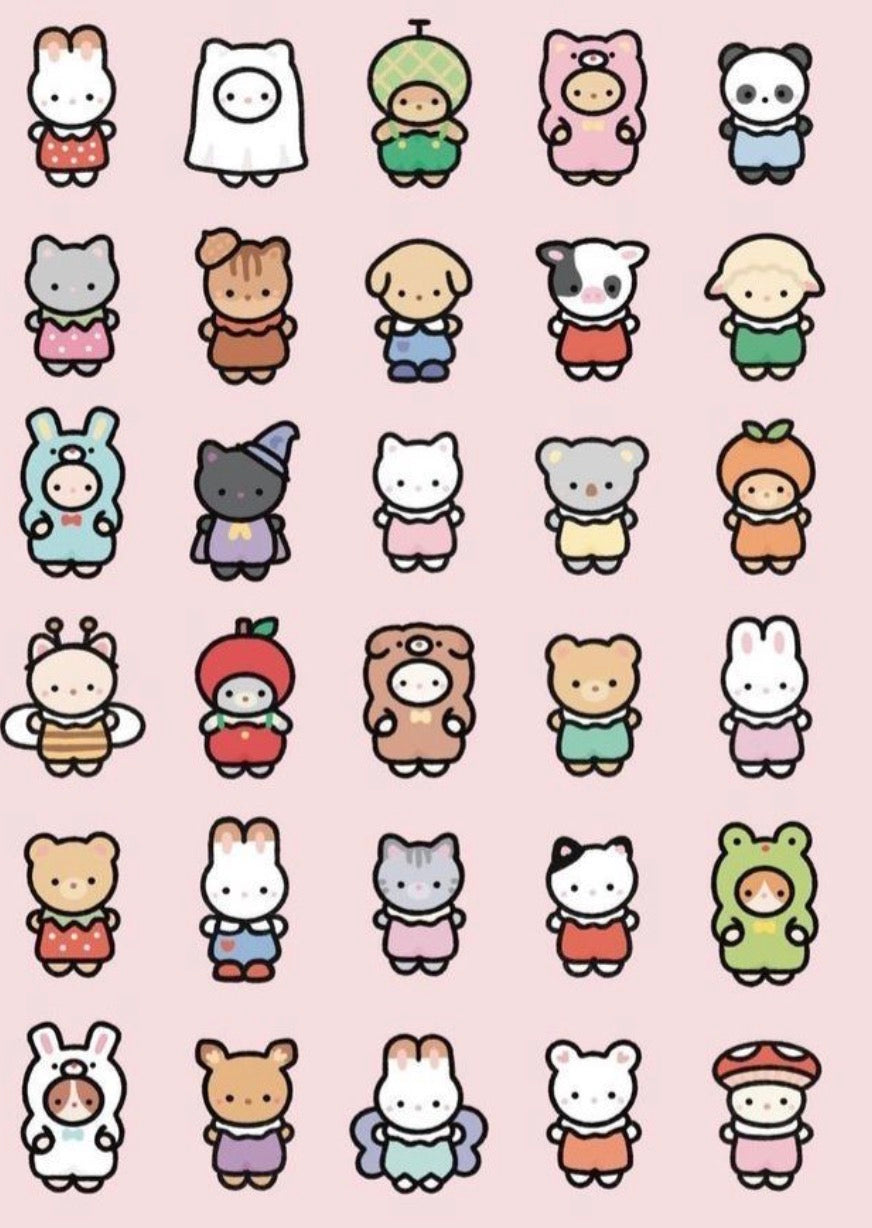 Dressed up animal stickers